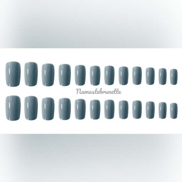 2/$16 Haze Blue Gray Press On Nails - Picture 3 of 7